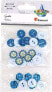 Titanum Guziki plastikowe okrągłe 15mm niebies mix 30szt