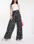 Фото #3 товара ASOS DESIGN palazzo trouser in black polka dot print