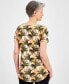ფოტო #2 პროდუქტის Women's Printed Scoop-Neck Short-Sleeve Top, Created for Macy's