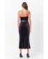 ფოტო #3 პროდუქტის Women's Strapless Velvet Midi Dress