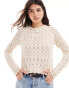 Vero Moda crochet top in cream Бежевый, M - EU 38 - фото #4