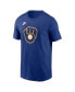 Фото #3 товара Men's Royal Milwaukee Brewers Cooperstown Collection Team Logo T-Shirt