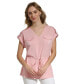 ფოტო #3 პროდუქტის Women's Short-Sleeve Drawstring Top