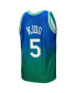 Фото #4 товара Men's Jason Kidd Green and Navy Dallas Mavericks 1994/95 Hardwood Classics Fadeaway Swingman Player Jersey