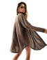 Фото #6 товара Candypants oversized beach shirt in brown glitter