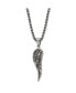 Фото #2 товара Chisel antiqued Angel Wing Pendant 23.5 inch Box Chain Necklace