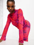 Фото #2 товара Vero Moda tie dye mesh top co-ord in pink