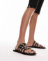 Фото #1 товара Topshop Keira leather western buckle sandals in black