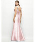 Women's Satin Fit and Flare Maxi Dress with Shoulder Bows
