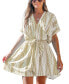 ფოტო #1 პროდუქტის Women's Sash Belted Geo Print Mini Beach Dress