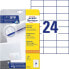 Avery Zweckform Avery 3474-10 - White - Rectangle - Permanent - 70 x 37 mm - DIN A4 - Paper