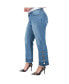 Фото #3 товара Plus Size Grommet Leg Released Hem Ankle Jeans