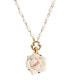 White Flower with Imitation Pearl Adjustable Necklace