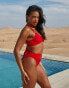 Фото #4 товара Moda Minx X Savannah-Shae Richards knot front bikini top in red