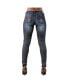 ფოტო #2 პროდუქტის Women's Curvy Fit Metallic Spray Stretch Denim Skinny Jeans