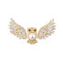 Luxury gold-plated brooch with pearl and crystals Wise Owl JL0813