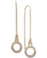 Gold-Tone Crystal Circle Threader Earrings