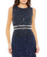 Women's Sequined High Neck Sleeveless Column Gown