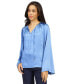 ფოტო #6 პროდუქტის Women's Satin Bell-Sleeve Chain-Neck Top