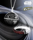 Onyx, Black Spinel (1/20 ct. t.w.) & Diamond (1/20 ct. t.w.) Millenium Falcon 18" Pendant Necklace in Sterling Silver with Black Rhodium