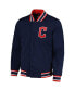 Men's Navy Cleveland Guardians Secret Weapon Satin Full-Snap Jacket