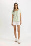 Kadın T-shirt Mint Yeşili K1508az/gn1180