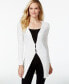 Studio M Women's Ribbed Knit Tunic Long Sleeve Cardigan Ivory L