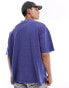 Фото #3 товара ASOS DESIGN oversized t-shirt with cover stitch detailing in blue