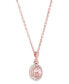 ფოტო #1 პროდუქტის Morganite (1-5/8 ct. t.w.) & Diamond (1/4 ct. t.w.) Halo 18" Pendant Necklace in 14k Rose Gold