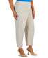 ფოტო #3 პროდუქტის Plus Size Mid Rise Linen-Blend Straight-Leg Fly-Front Pants