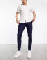 Фото #4 товара ASOS DESIGN smart skinny linen mix trousers in navy