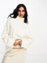 ASOS DESIGN super soft co-ord long line roll neck in winter white