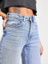 Only Juicy high waisted wide leg jeans in mid blue