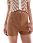 Фото #2 товара Mango mini knitted co-ord shorts in brown