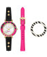 Barbie x Limited Edition Three-hand Quartz Black Litehide Leather Watch 28mm and Interchangeable Strap Set, 28mm