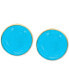 ფოტო #2 პროდუქტის EFFY® Turquoise (6-1/2mm) Stud Earrings in 14k Gold