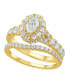 ფოტო #2 პროდუქტის Diamond Halo Oval Bridal Set (2. ct. t.w.) in 14K White, Yellow or Rose Gold