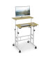 Mobile Standing up Desk Adjustable Computer Desk Tilting Workstation Бежевый, 27 - фото #7