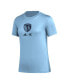 ფოტო #3 პროდუქტის Women's Light Blue Sporting Kansas City AEROREADY Club Icon T-shirt