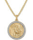 Diamond St. Michael Medallion 22" Pendant Necklace (1/4 ct. t.w.) in 18k Gold-Plated Sterling Silver, Created for Macy's