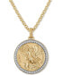 Фото #1 товара Diamond St. Michael Medallion 22" Pendant Necklace (1/4 ct. t.w.) in 18k Gold-Plated Sterling Silver, Created for Macy's