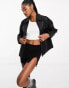 4th & Reckless oversized leather look collared jacket in black