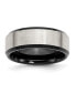 Фото #1 товара Stainless Steel Black IP-plated Brushed 8mm Edge Band Ring