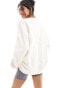 Tommy Jeans overszied retro crew neck sweatshirt sweatshirt in white