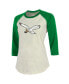 Women's Threads Jason Kelce Cream, Kelly Green Philadelphia Eagles Alternate Player Name and Number Raglan 3/4-Sleeve T-shirt