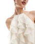 Фото #3 товара Pretty Lavish halter ruffle maxi dress in cream