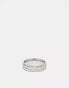 Фото #1 товара ASOS DESIGN waterproof stainless steel band ring with greek wave design in silver tone