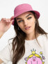 ASOS DESIGN washed canvas bucket hat in pink