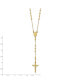 14K Yellow Gold Polished Faceted Beads Rosary Pendant Necklace 24"