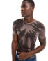 ASOS DESIGN muscle fit t-shirt in washed brown